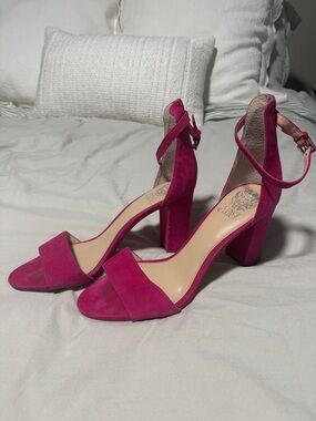 Vince Camuto Fuchsia Suede Block Heels